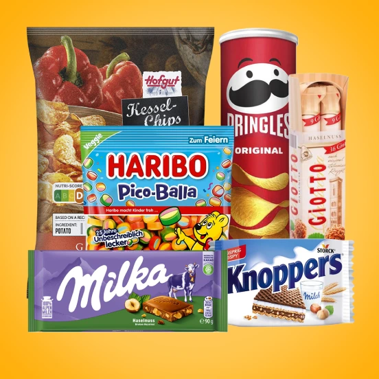 Snack-Sortiment im ComyShop – Chips, Süßigkeiten und herzhafte Kleinigkeiten